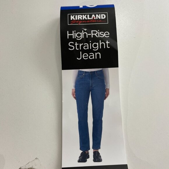 NEW Kirkland Signature Womens 10 High-Rise Straight Fit Jeans Blue 99% Cotton - Picture 7 of 9